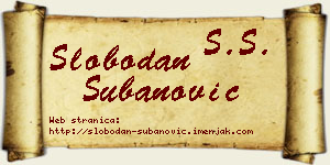 Slobodan Subanović vizit kartica